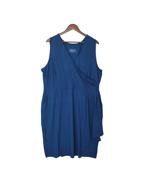Betabrand Dresses & Skirts - Betabrand Faux Wrap Dress Womens Size 2X Blue Pockets NWT